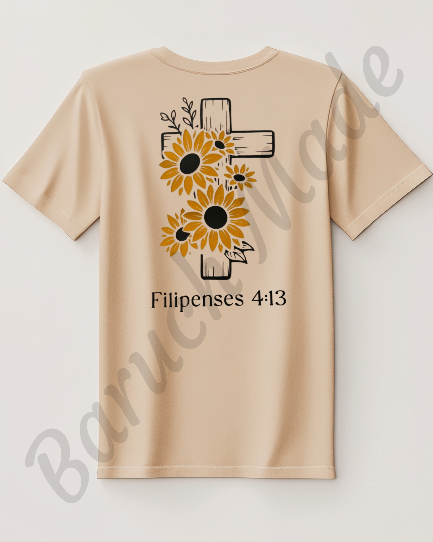Todo lo Puedo en Cristo – Filipenses 4:13 | Camisa Cristiana con Cruz y Girasoles