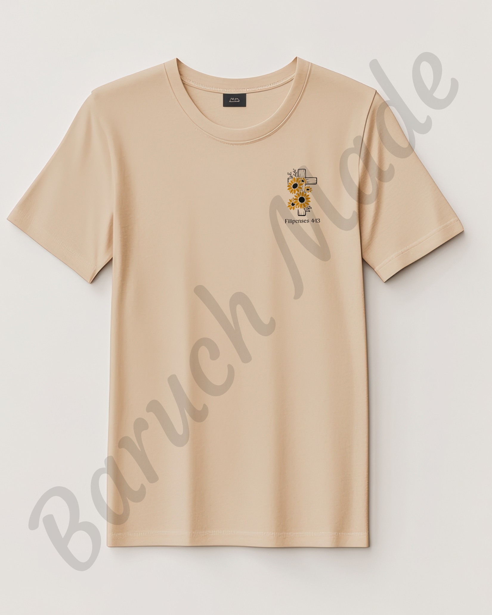 Todo lo Puedo en Cristo – Filipenses 4:13 | Camisa Cristiana con Cruz y Girasoles