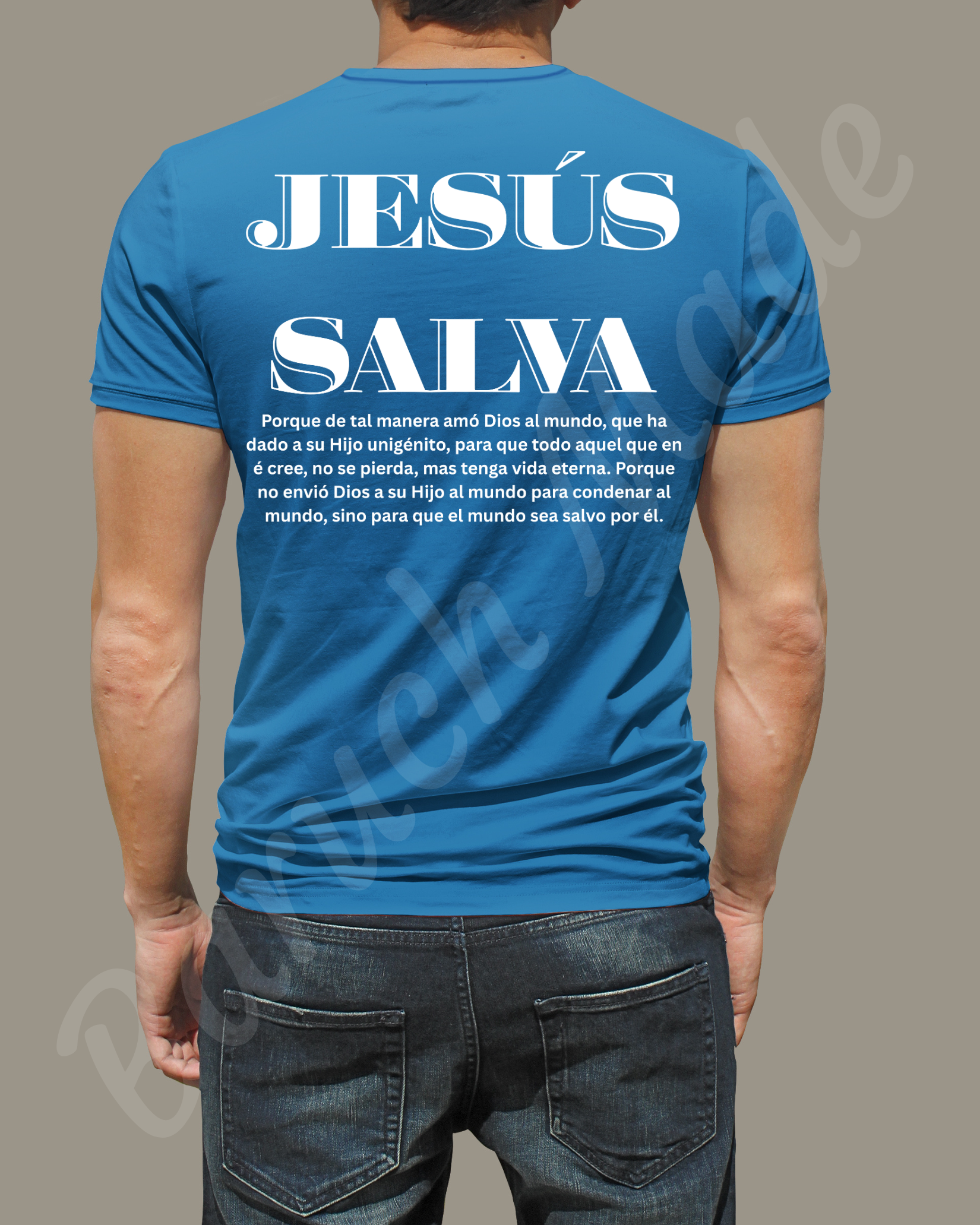 Jesús Salva | Camisa Cristiana con Juan 3:16-17 – Diseño Posterior