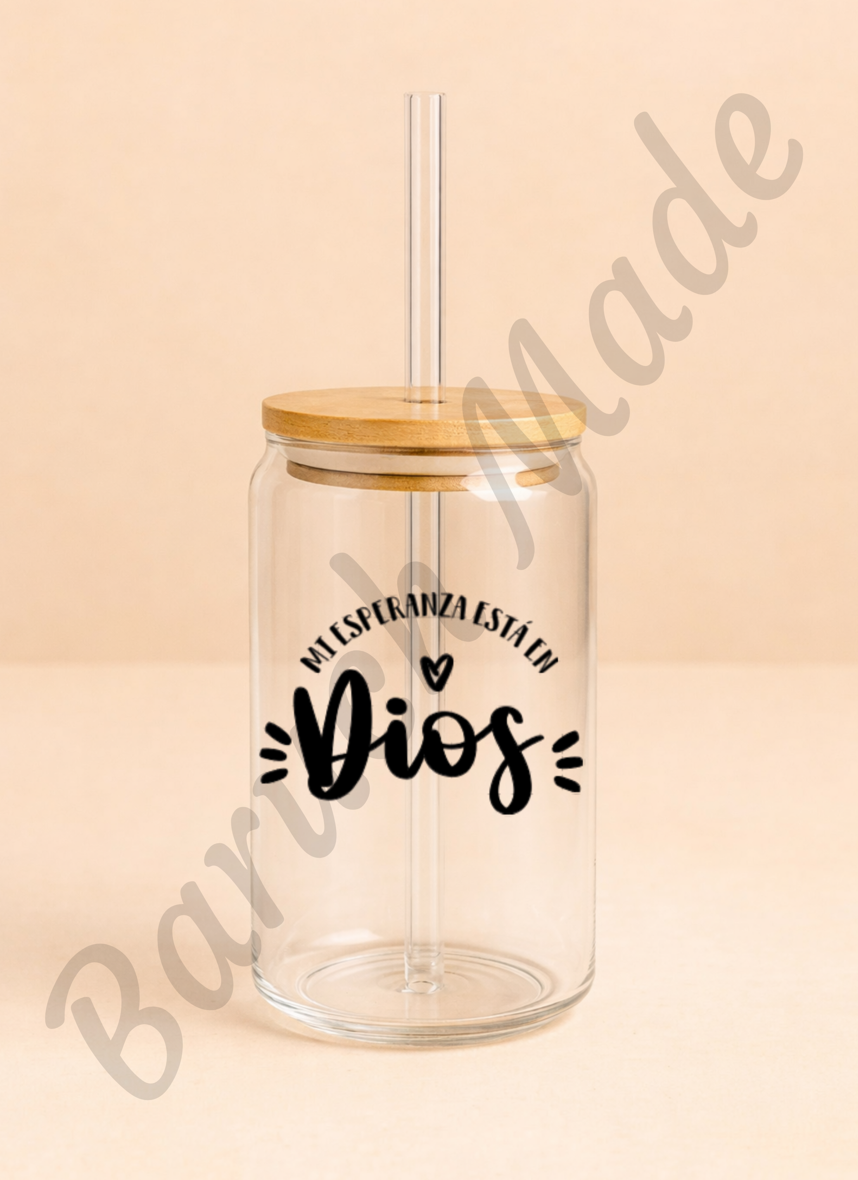 Vaso de Cristal 16oz “Mi Esperanza Está en Dios”