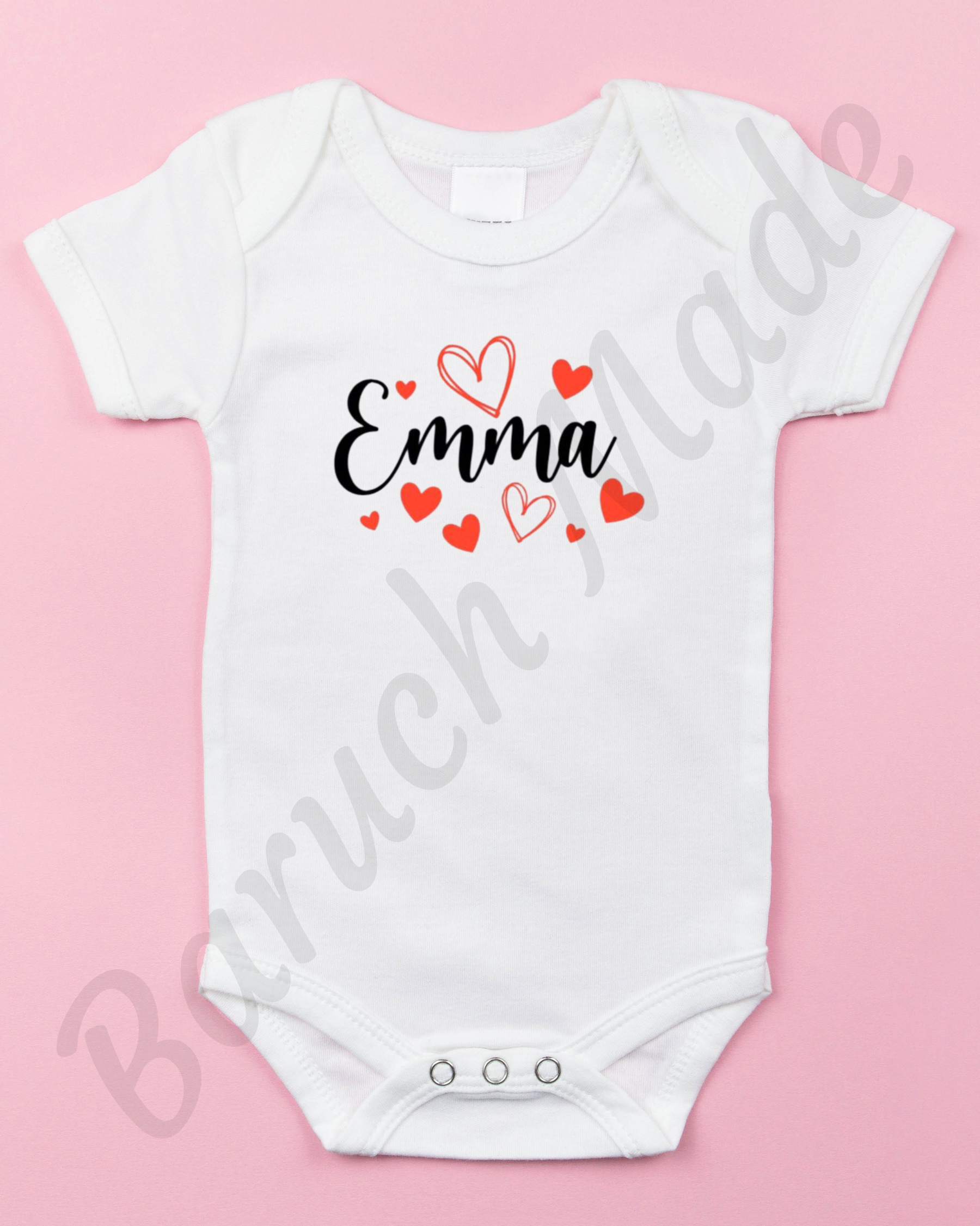 Onesie Nombre y Corazones (Personalizable)